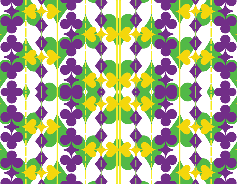 Suit Of Cards In Mardi Gras Colors On White Wallpaper - Illustration (800x622), Png Download