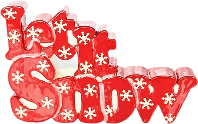 Let It Snow Plaque 5286 Let It Snow Plaque In Red - Illustration (681x692), Png Download