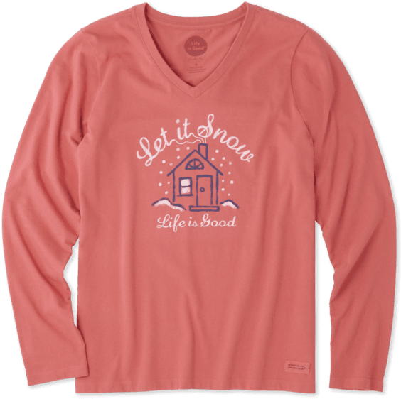 Women's Let It Snow - Life Is Good (570x570), Png Download