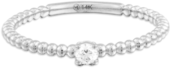 Diamond Beaded Ring White Gold - Bangle (650x650), Png Download