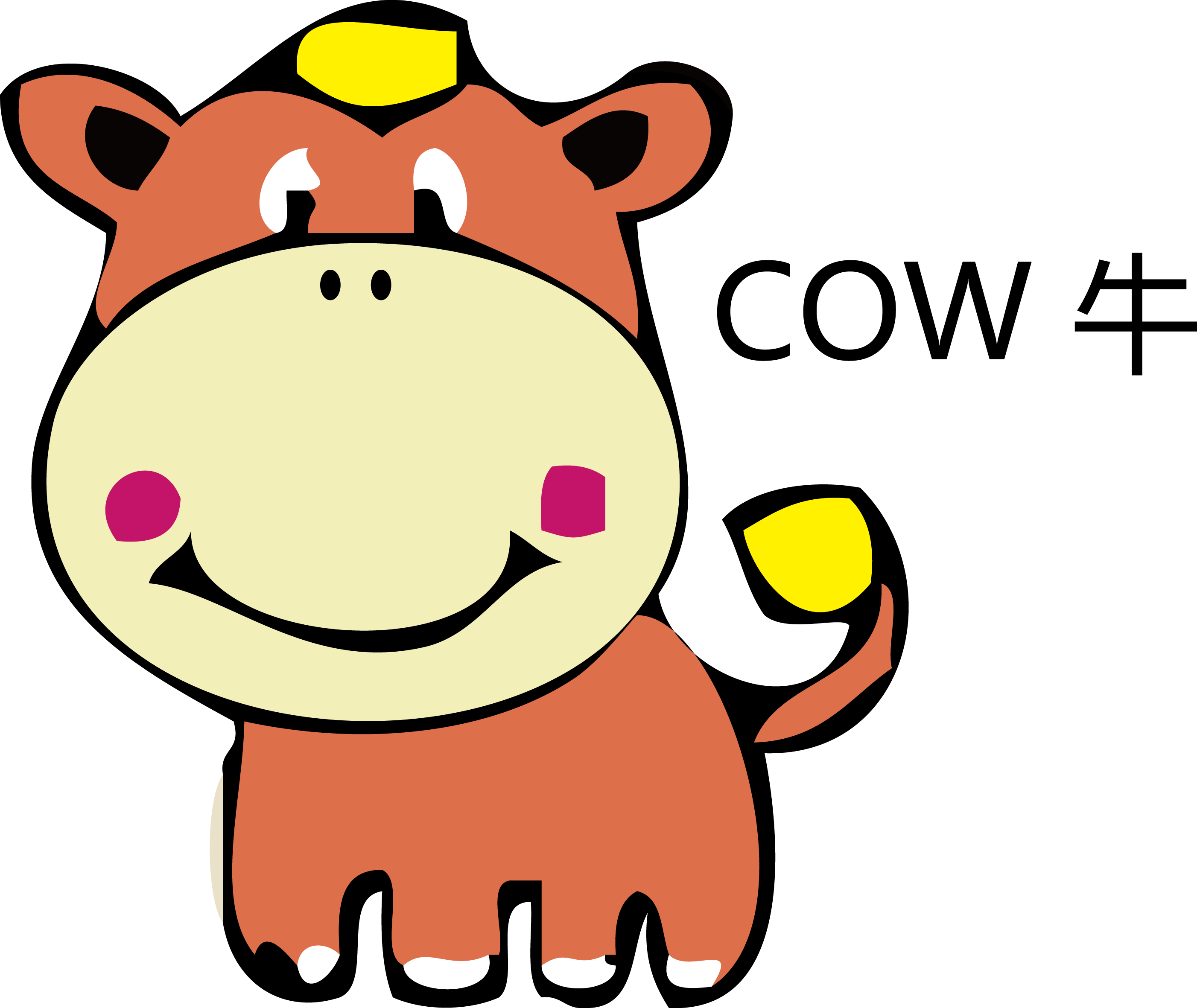 Cattle Cartoon Clip Art - 卡通 Cow (2804x2362), Png Download