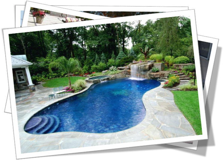 Pool Renovation Basics Interior Finishes - Yard Design With Pool (800x667), Png Download