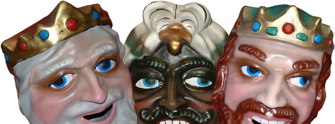 3 Cabezudos De Reyes Magos - Cabezudos Reyes Magos (1206x438), Png Download
