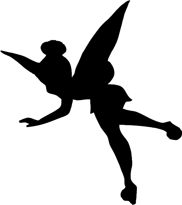 Silhouette Think Disney Fairies Tinkerbell Silhouettes - Tinker Bell (585x658), Png Download