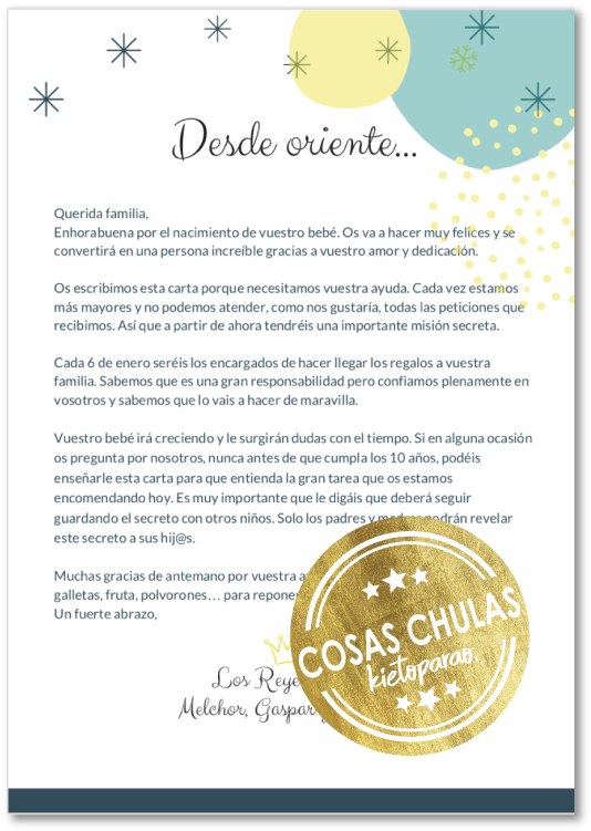 Carta De Los Reyes Magos A Padres Y Madres - Gold (1277x851), Png Download