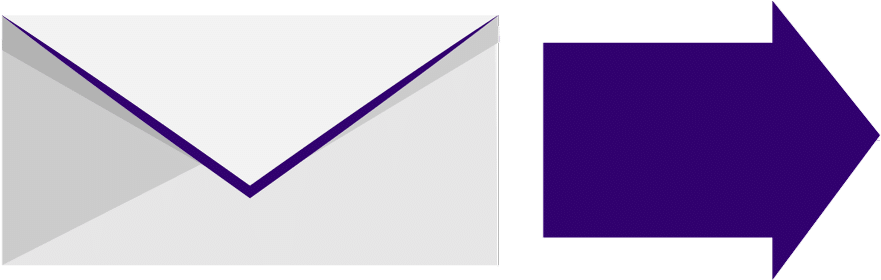 A Envelope With A Purple Arrow Pointing To The Right - Lavender (1000x312), Png Download