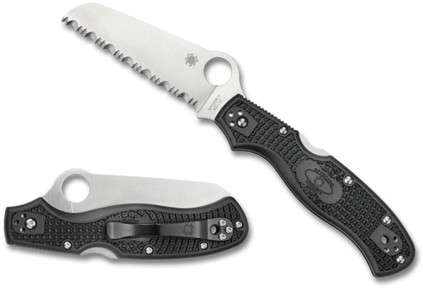 Spyderco Rescue 3 Folder Knife Vg10 Serrated Edge Black - Spyderco (700x524), Png Download