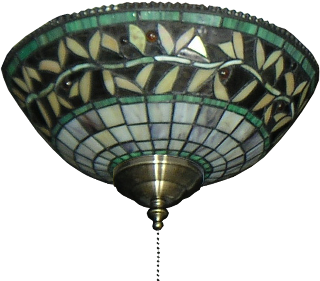 Picture Of 193 Green Vine Tiffany Glass Specialty Bowl - Ceiling (950x700), Png Download