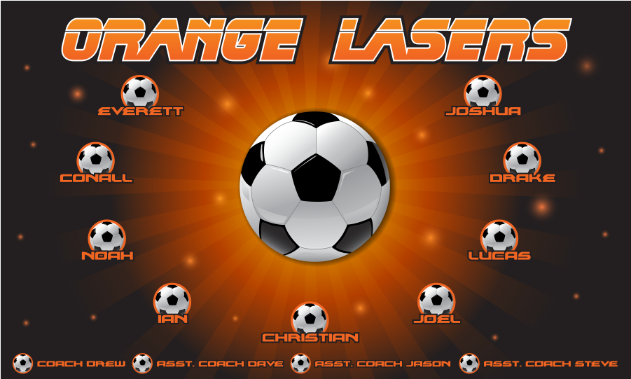 3'x5′ Vinyl Banner Orange Lasers - Kick American Football (900x900), Png Download