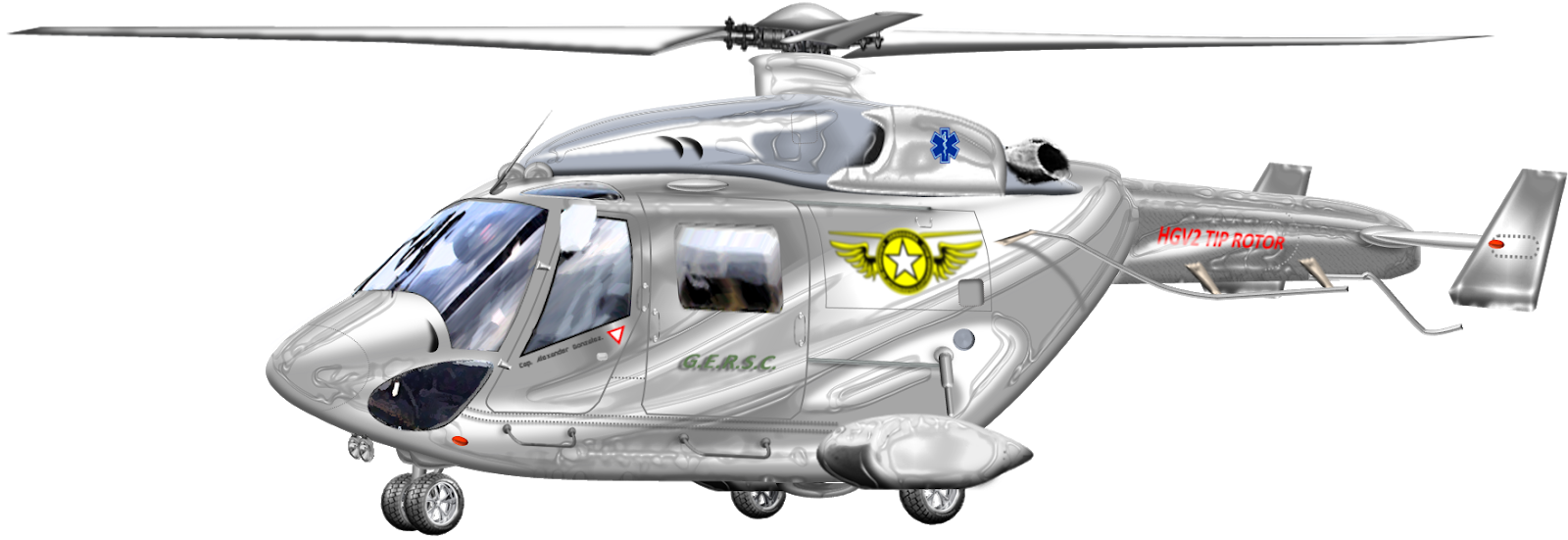 Helicóptero Hgv2 - Helicopter Rotor (1600x551), Png Download