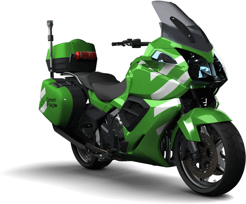 Green Flag Motorcycle Breakdown Cover Motorcycle (1000x750), Png Download