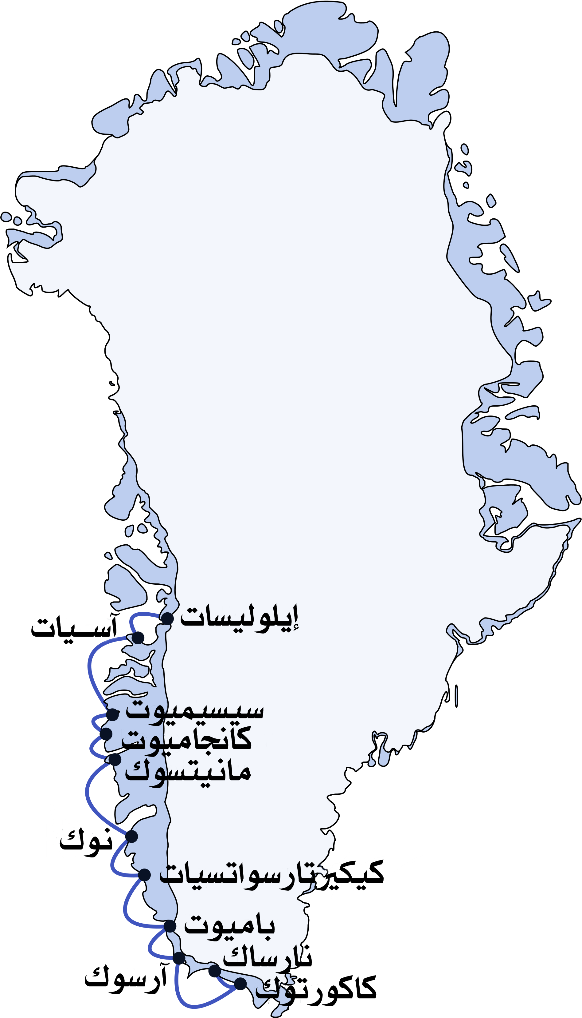 Arctic Umiaq Line Ports Of Call Arabic - Northeast Greenland National Park Map (2000x3333), Png Download