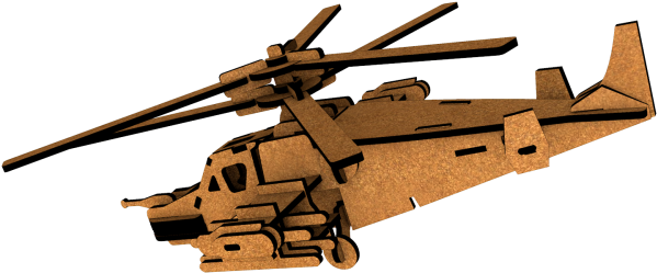 Helicóptero Black Shark Quebra-cabeça 3d Em Madeira - Helicopter Rotor (800x800), Png Download