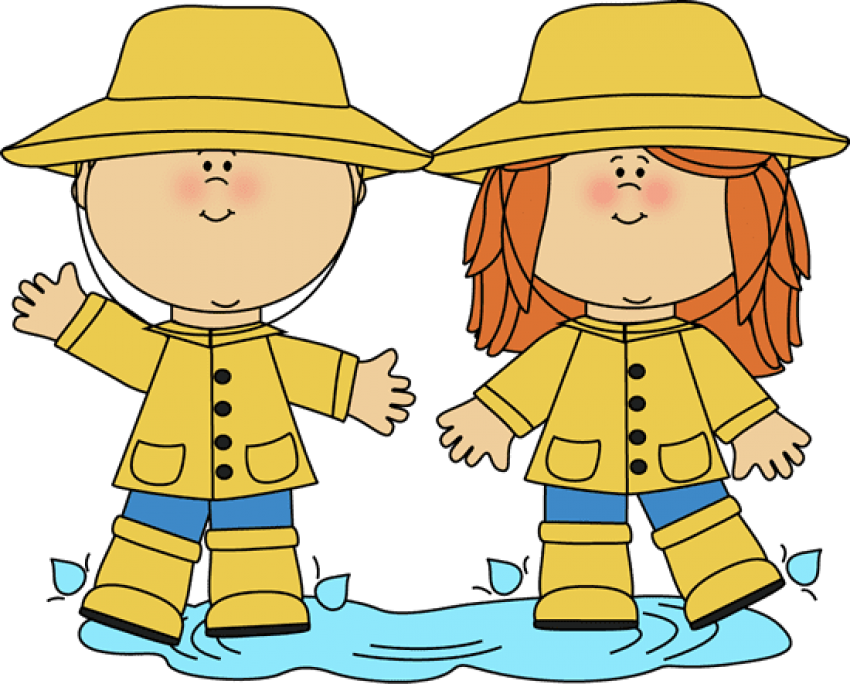 Free Png Download Kids In Rain Png Images Background - Jump In Puddles Clipart (850x684), Png Download