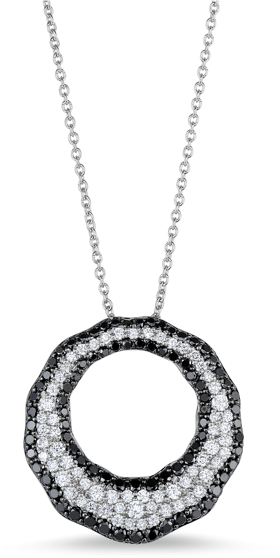 Roberto Coin Scalloped Pendant With Diamonds - Locket (1600x1600), Png Download