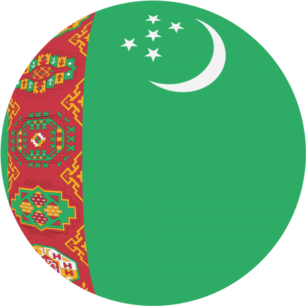 Turkmenistan Round Flag - Circle (866x650), Png Download
