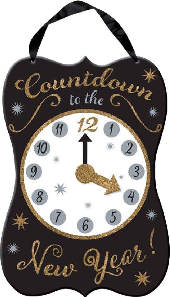 New Year's Eve Count Down Clock Decoration - New Year (595x1001), Png Download
