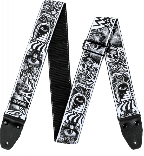 Image - Strap For Guitar Black And White (554x600), Png Download