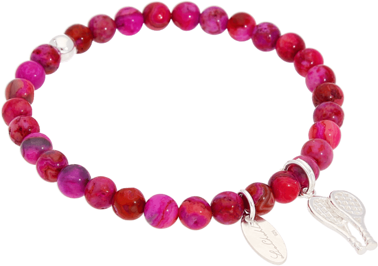 Tennis Charm Pink Lace - Teething Necklace (1000x1000), Png Download