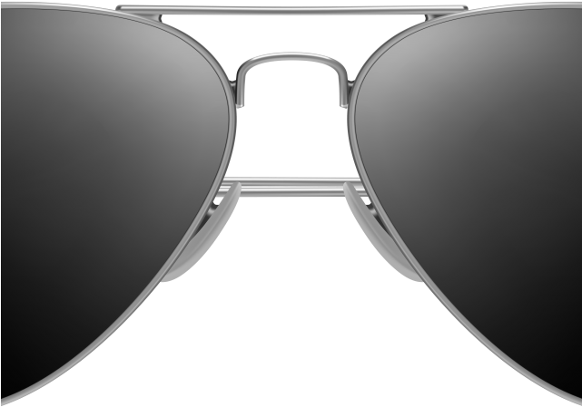 Sunglasses Clipart Aviator - Black Aviator Glasses Png (640x480), Png Download