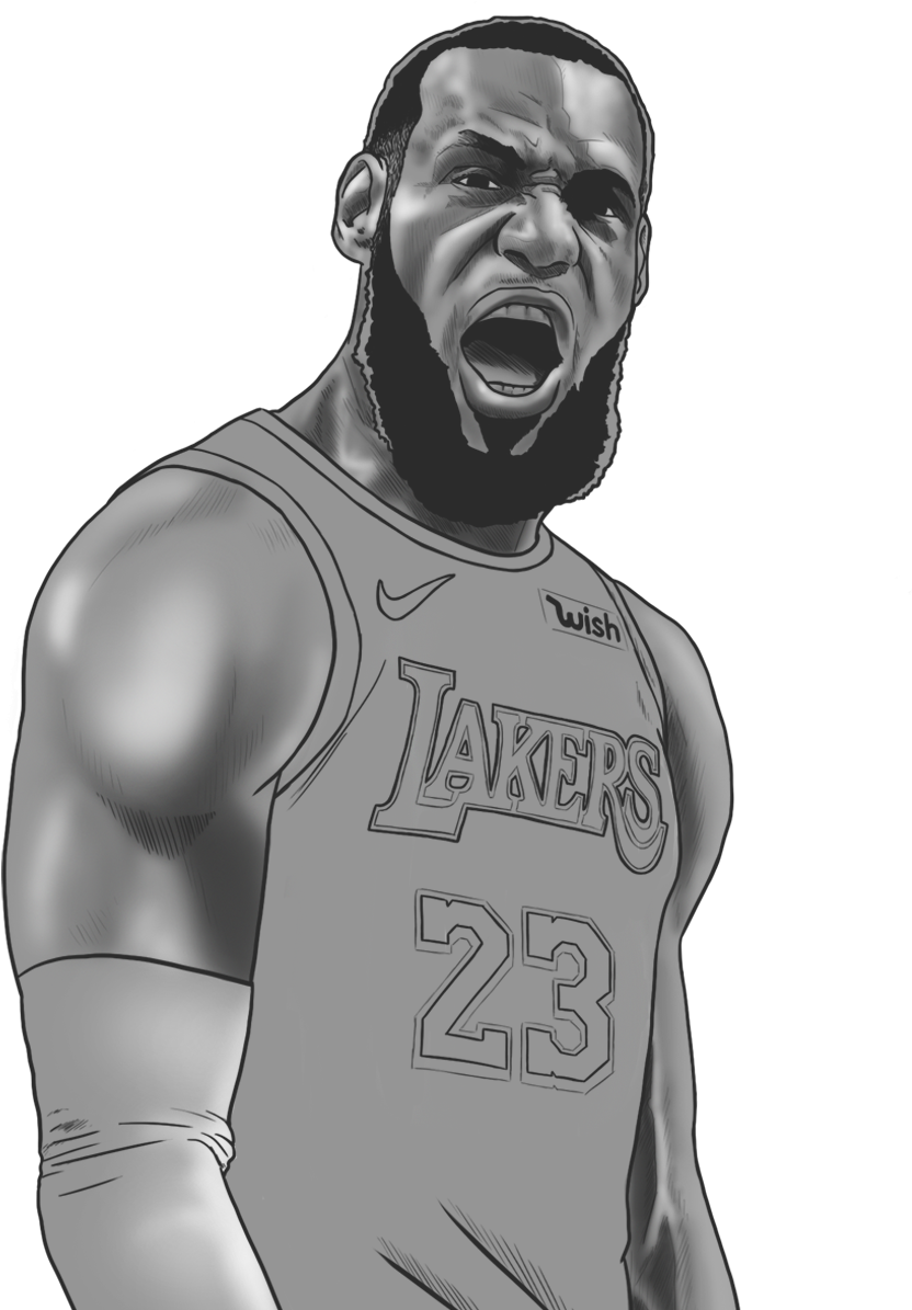 Lebron James Detail - Illustration (1120x1406), Png Download