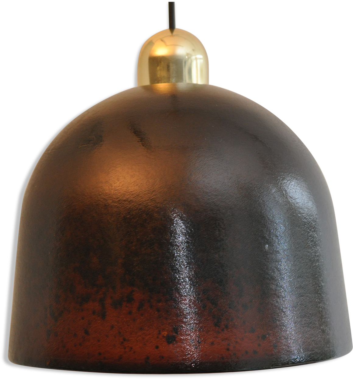 Glass Dome-shaped Suspension - Brass (1457x1457), Png Download