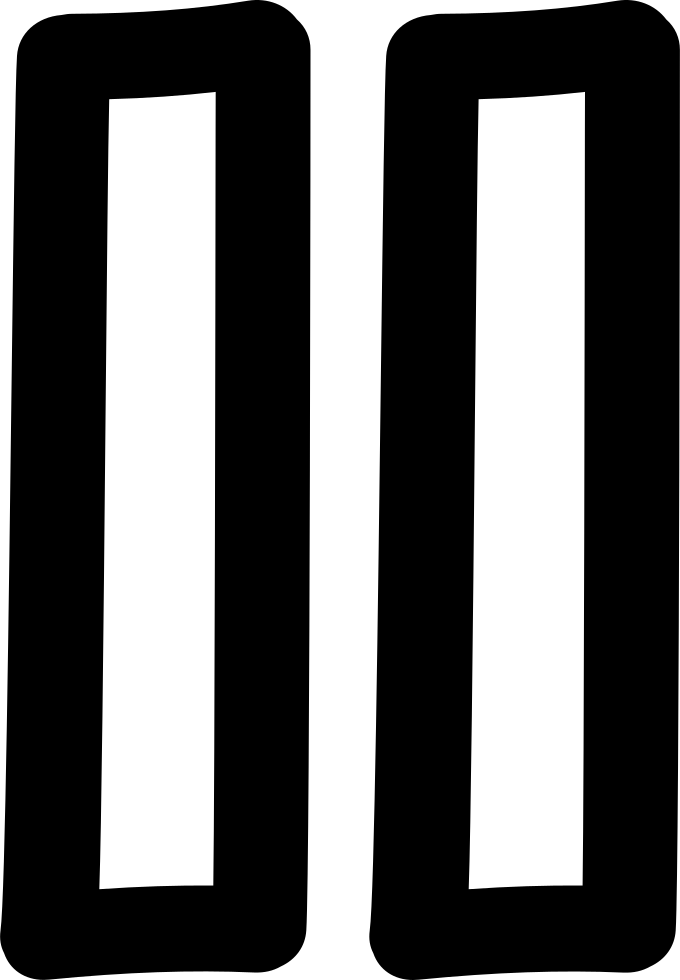 Pause Hand Drawn Symbol Comments (680x980), Png Download