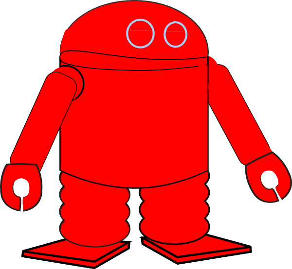 Red Robot Clipart (600x554), Png Download