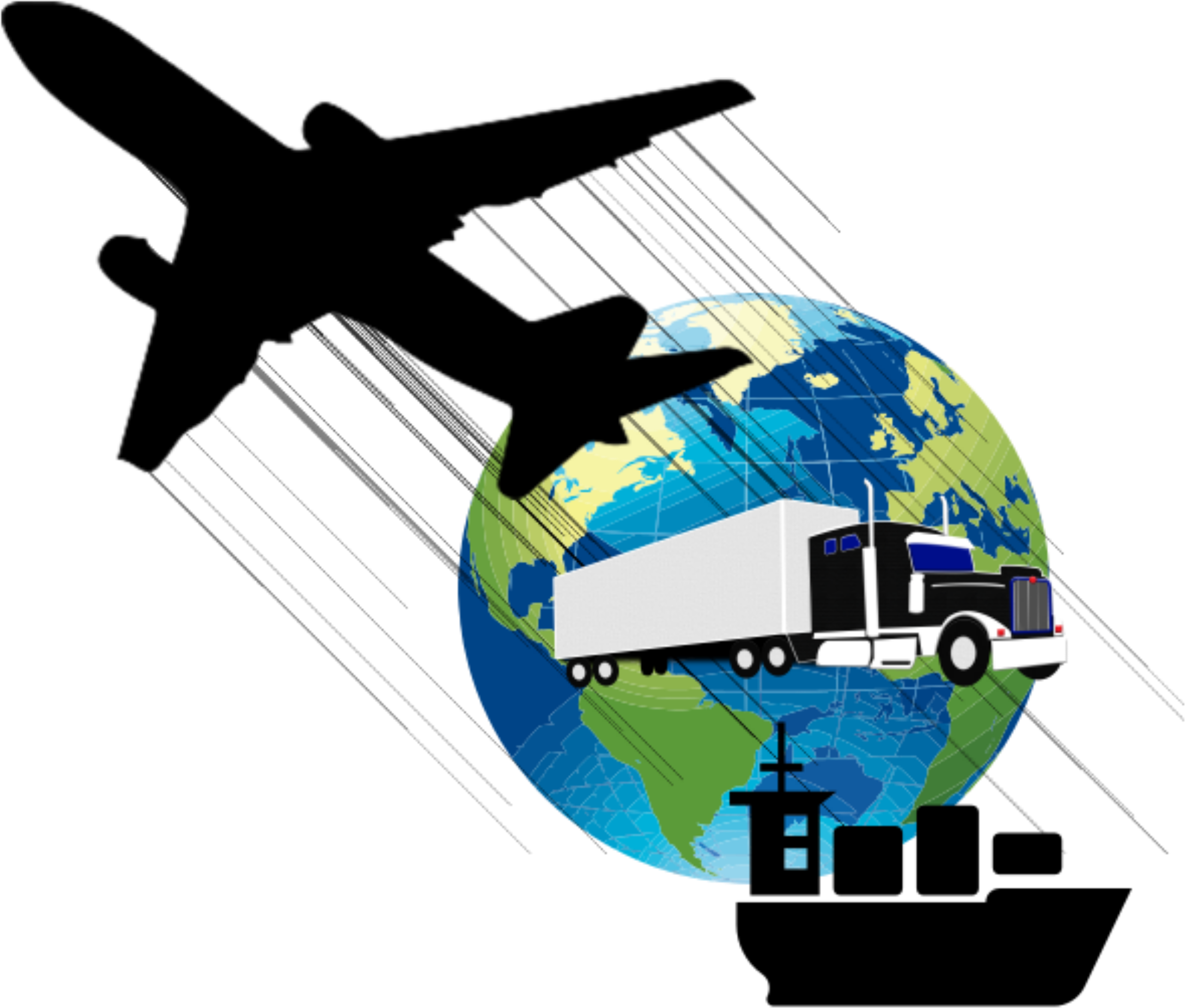 Plane Clipart Transportation - Airplane Silhouette (2400x2370), Png Download