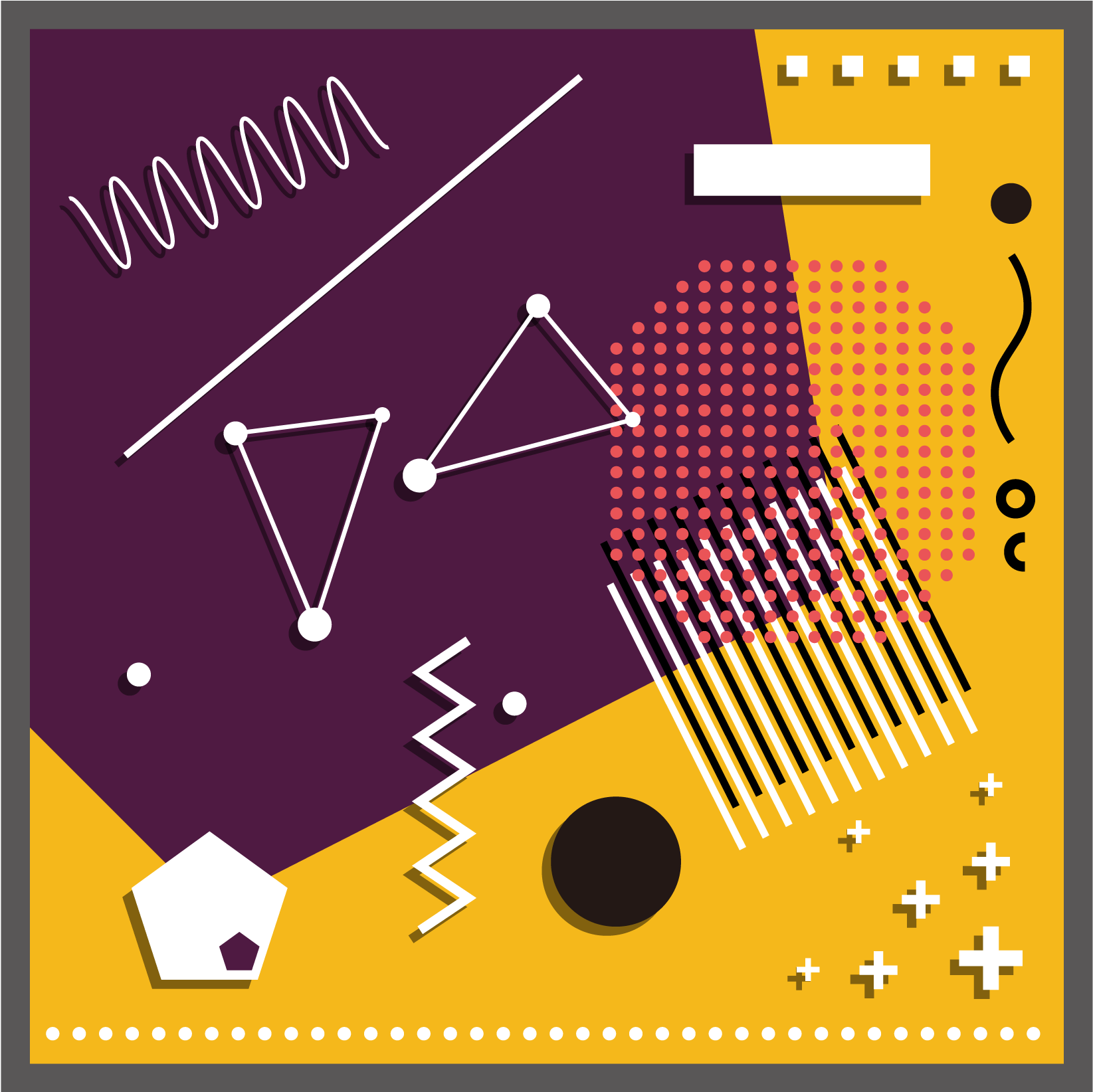 Memphis Art Geometric Style Retro Vector Png And Image - Graphic Design (2000x2000), Png Download