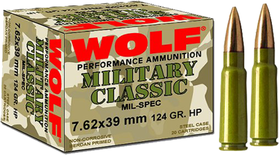 Wolf Performance Ammo Military Classic - 7.62 X39 (1000x1194), Png Download