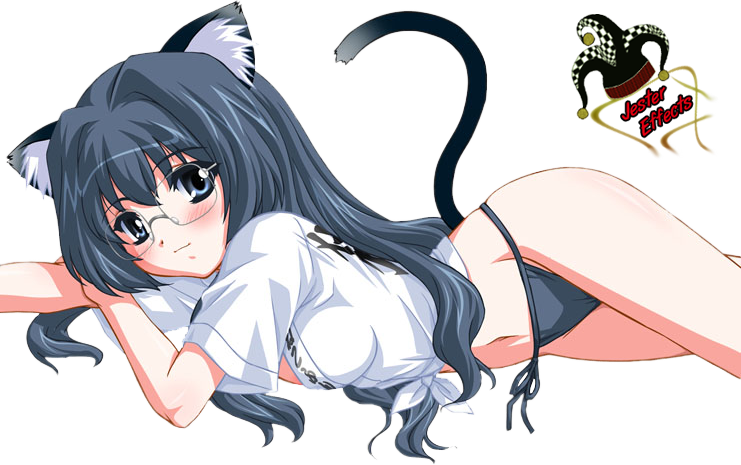 07 Dec 2010 - Neko Girl With Glasses (741x465), Png Download