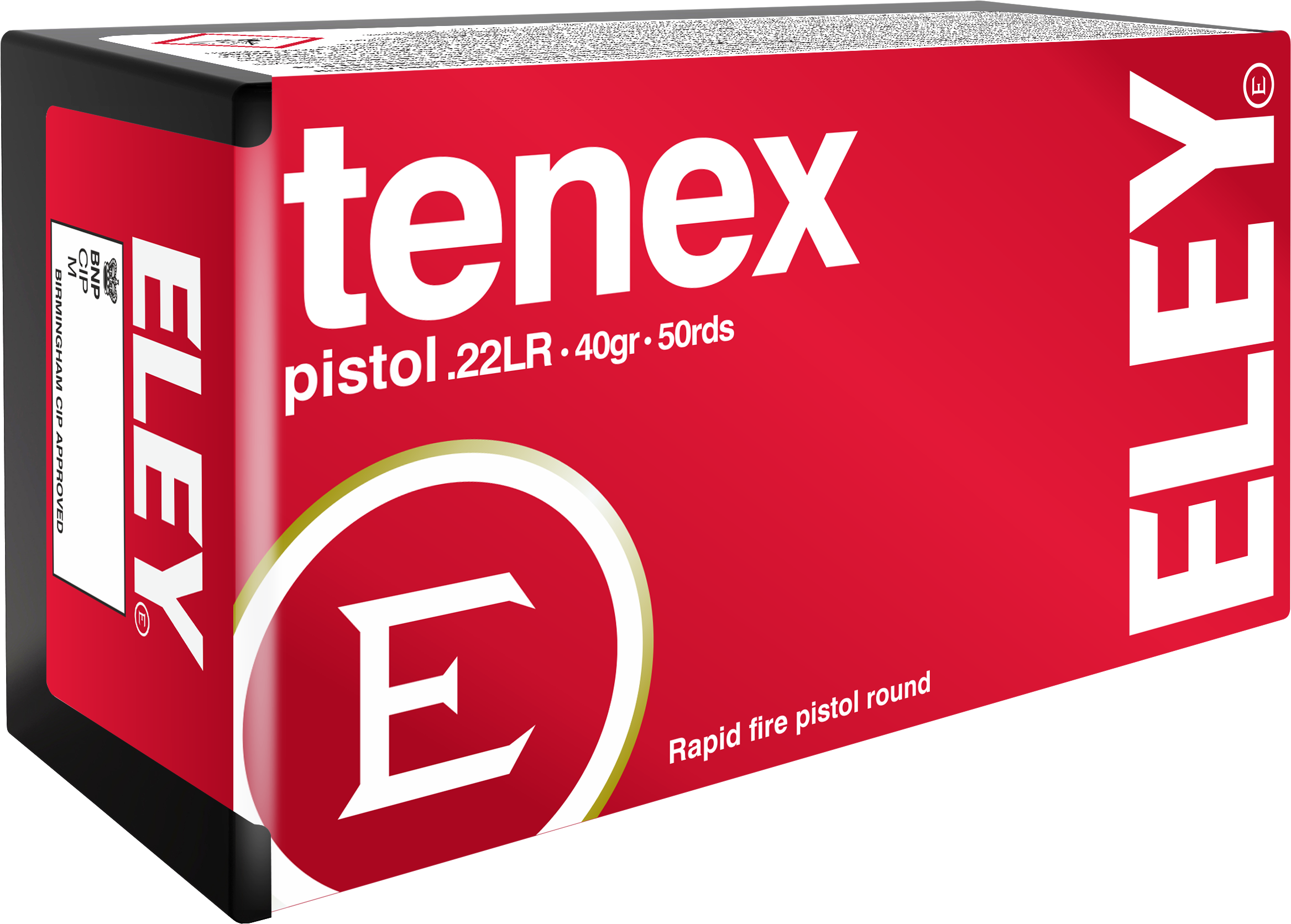 Tenex Pistol Render - Eley Tenex 22 Lr, 40gr, Flat Nose, 50rds/box (2598x1890), Png Download
