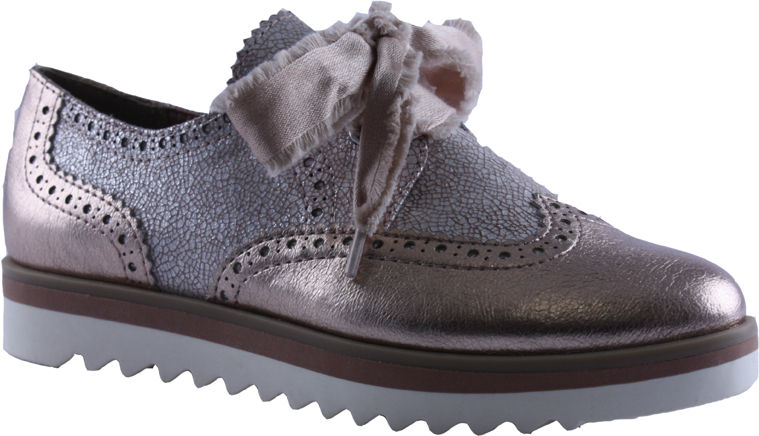 Marco Tozzi Rose Gold Ribbon Lace Brogue 23705 32 532 - Suede (2048x1365), Png Download