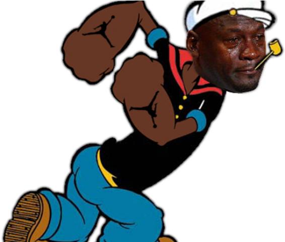 Michael Jordan Clipart Transparent - Popeye The Sailor Man Basketball (640x480), Png Download