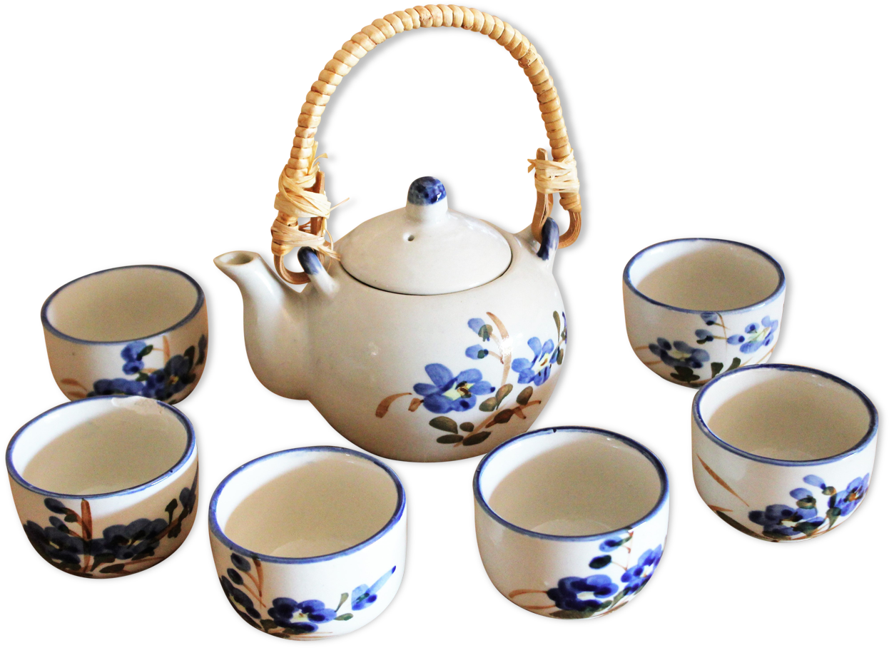 6 Tea Cups - Teapot (1457x1457), Png Download