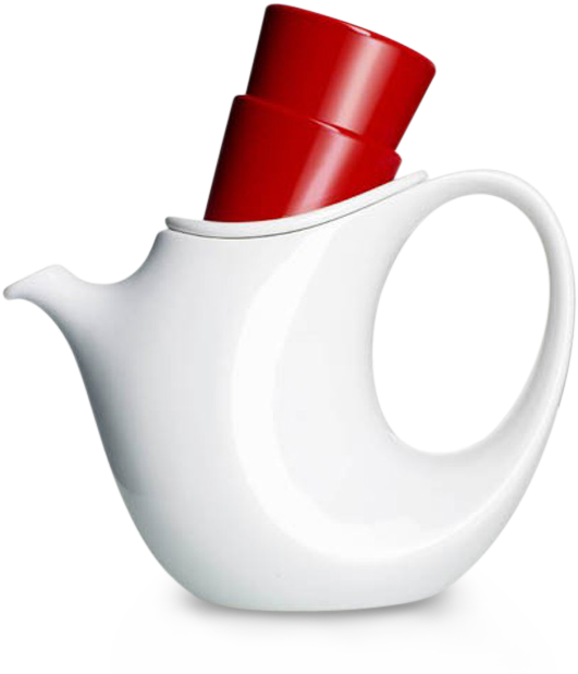 One Handed Tea Set With Two Cups-0 - Teapot (960x645), Png Download