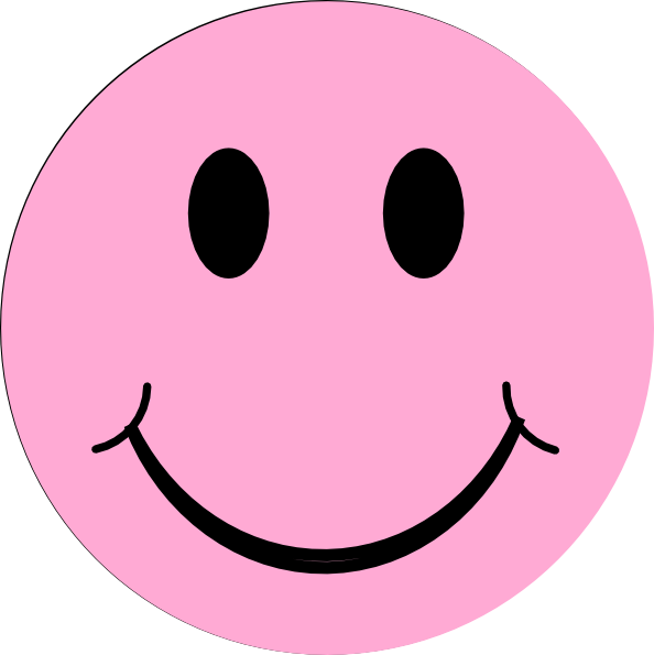 Smile Be Happy - Light Pink Smiley Face (594x595), Png Download