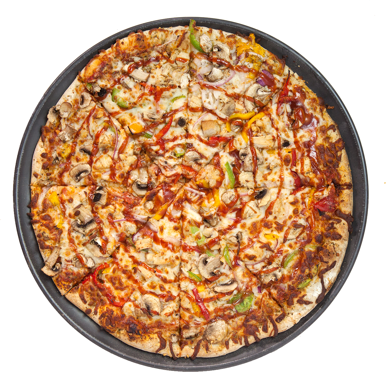 Bbq Chicken Pizza - California-style Pizza (1438x1410), Png Download