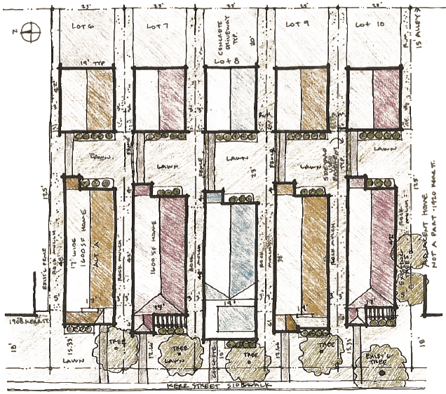 Banner Library Craftsman Row Homes Boise Idaho - Plan (636x562), Png Download