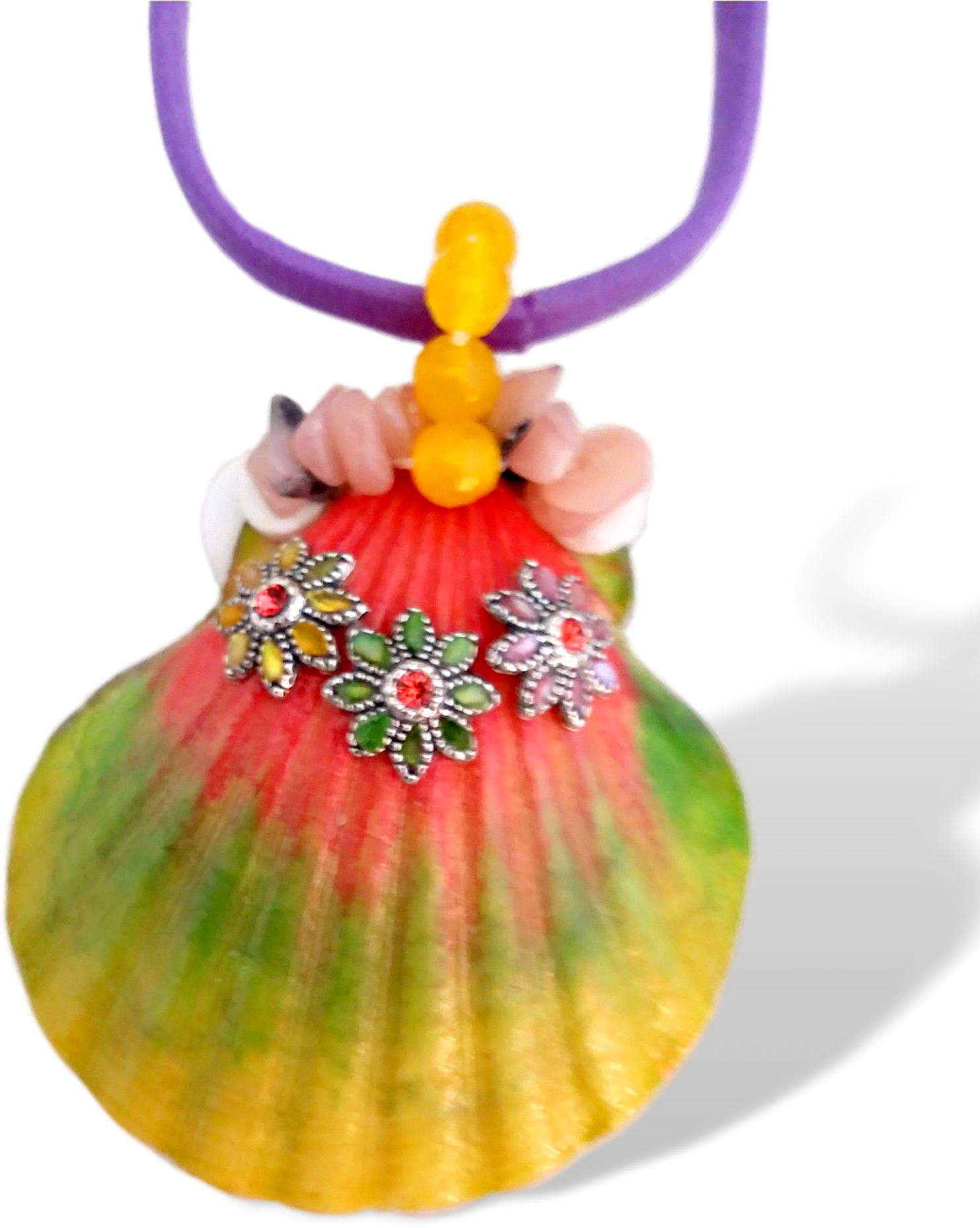 Rainbow Scallop Shell Necklace - Locket (1774x2364), Png Download