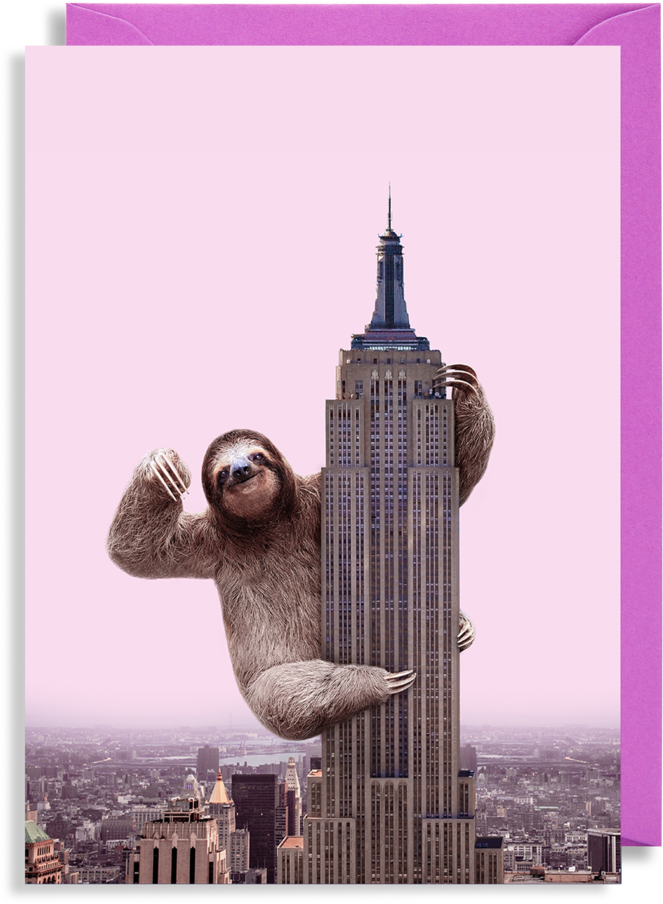 King Sloth Card By Paul Fuentes Lagom Design - New York City (956x1024), Png Download