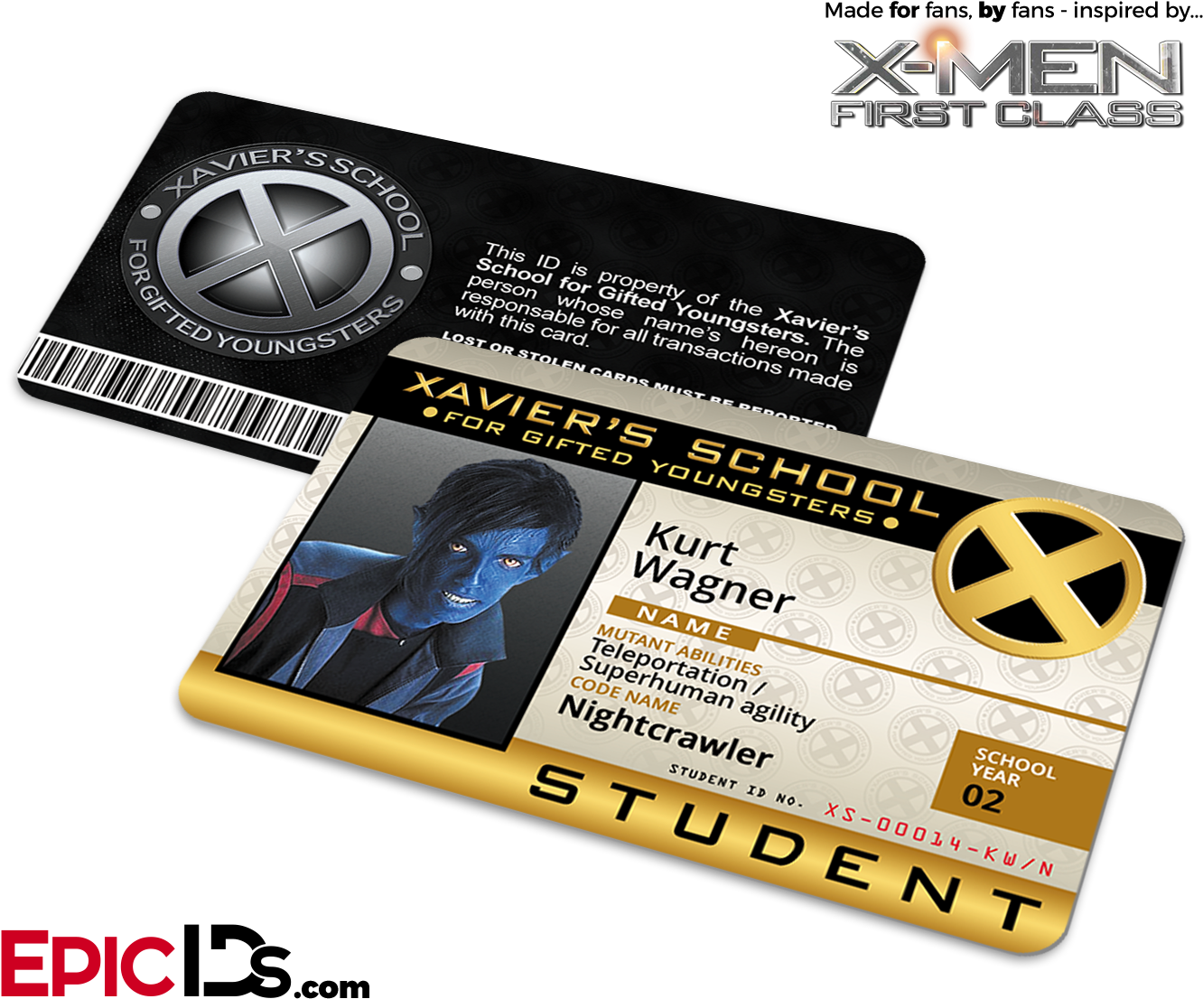 Xavier Institute For Gifted Youngsters 'x-men' Student - Xmen Id Card (900x750), Png Download