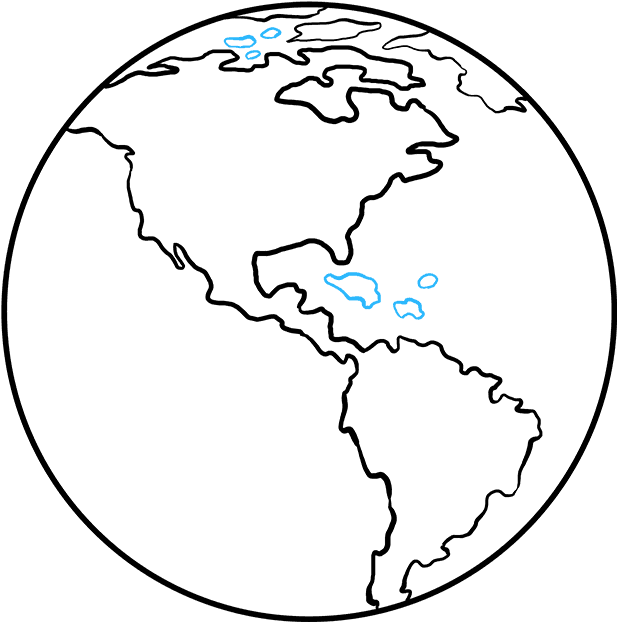 How To Draw Earth - Drawing Of Earth (680x678), Png Download