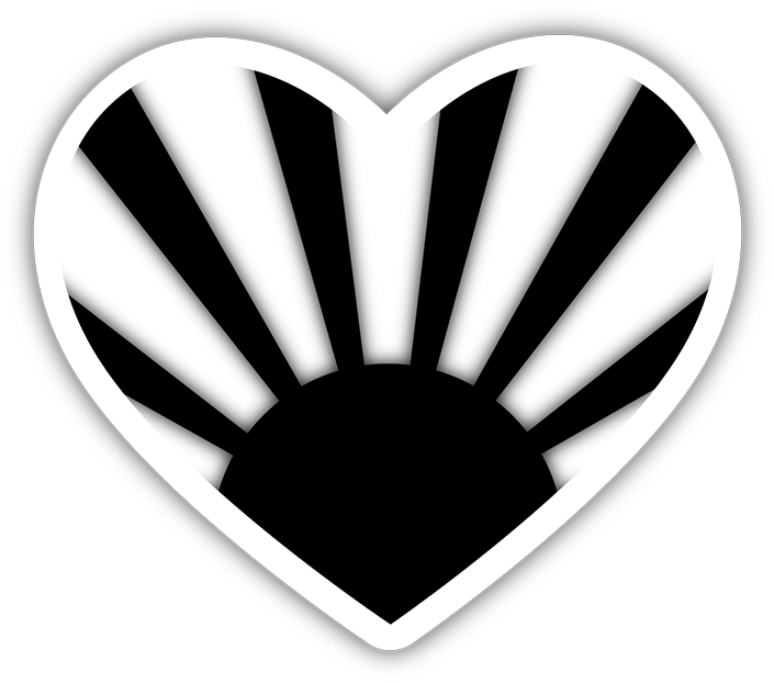 Rising Sun Black Heart Sticker - Peach Emoji Sticker Png (720x720), Png Download