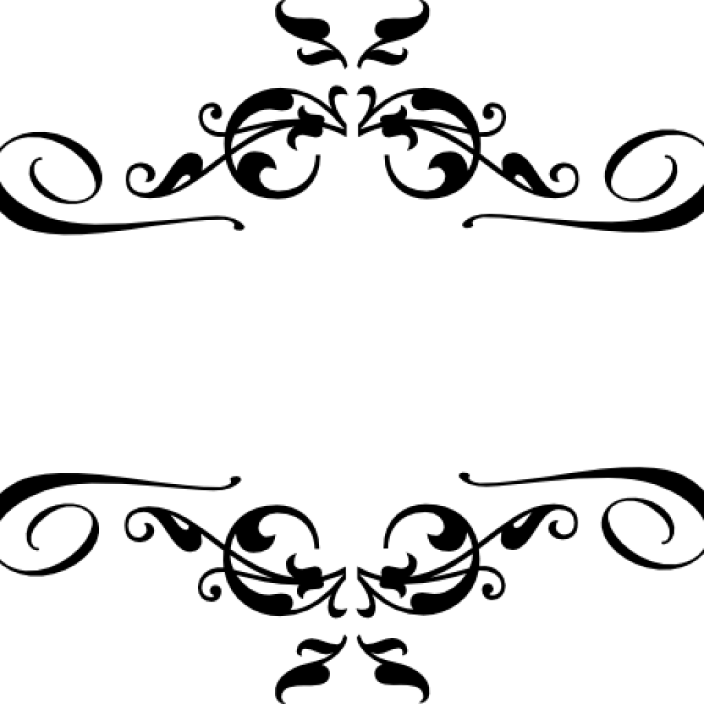 Corner Border Clipart Black Heart And Bows Corner Borders - Black Floral Border Png (1024x1024), Png Download