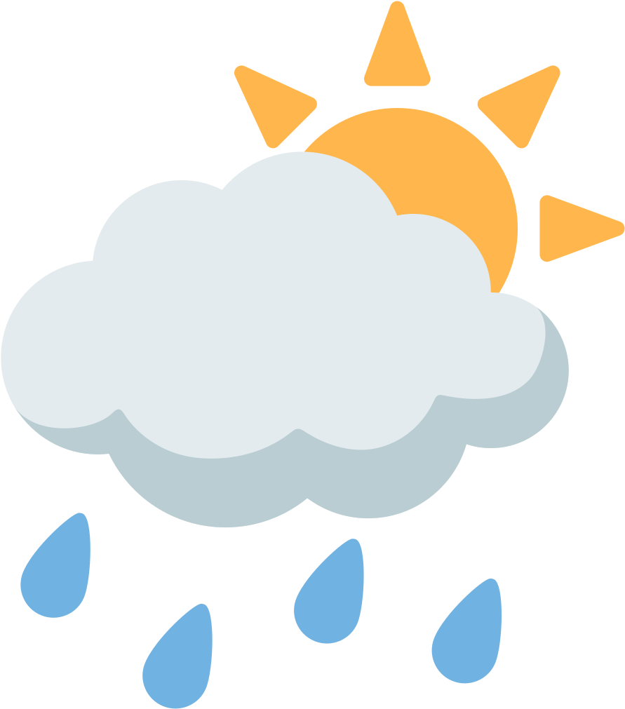 File - Emoji U1f326 - Svg - Sun Cloud Rain Emoji (1024x1024), Png Download