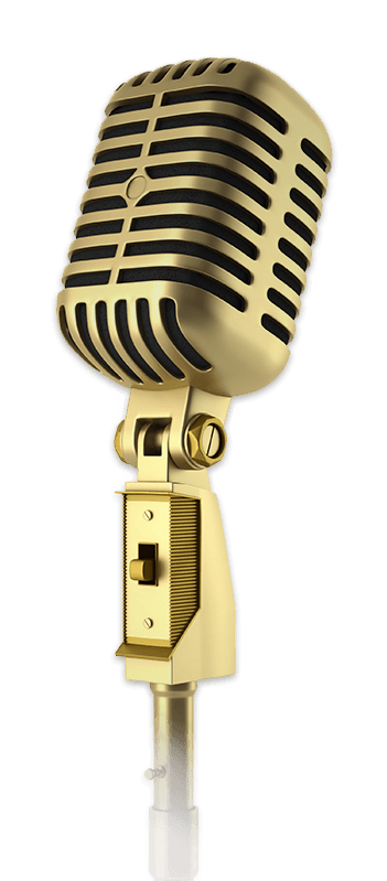 Gold Karaoke Microphone - Vintage Microphone (570x841), Png Download
