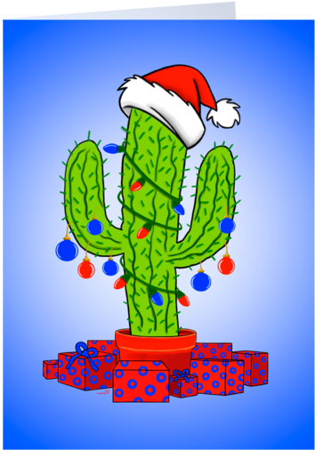 Cactus Christmas Greeting Card - Cactus (620x620), Png Download