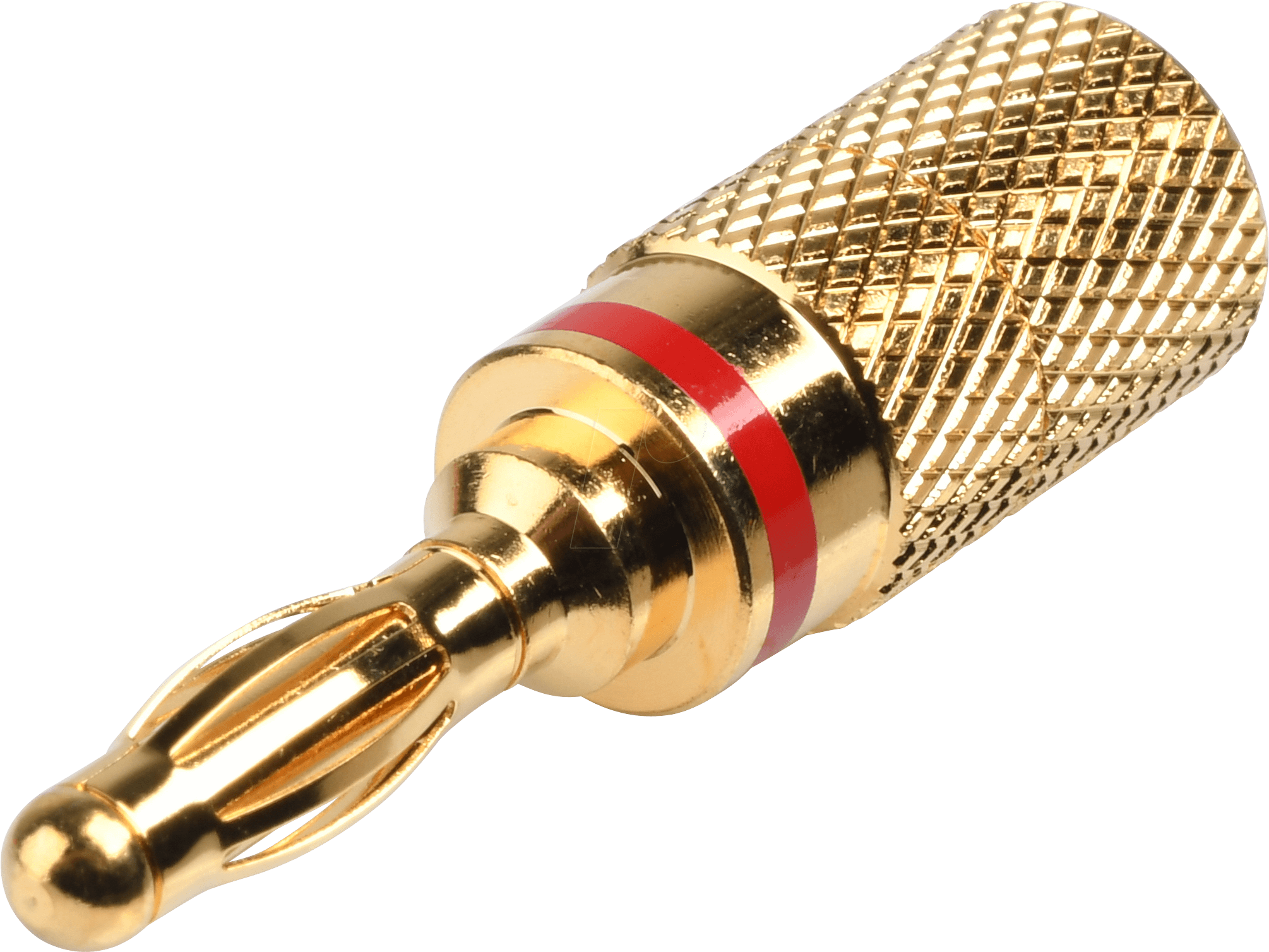 Lamella Banana Plug,gold Plated,6mm,red Bkl - Drill (2076x1601), Png Download